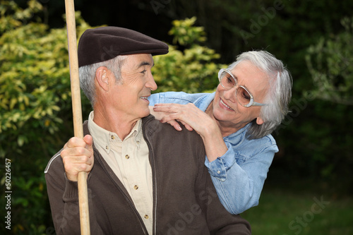 Photo: Mature couple in garden Mature couple in garden