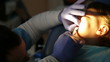 little girl in the dentist. Girl crying in pain