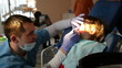 little girl in the dentist. Girl crying in pain