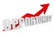 Opportunity with upward red arrow
