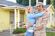 Wife Welcoming Husband Home On...