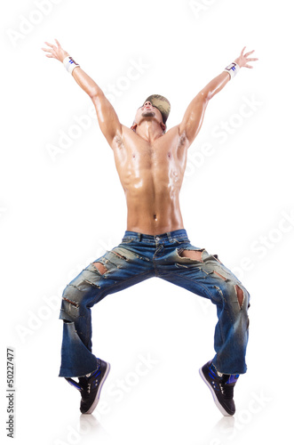 Photo: Dancer dancing dances isolated on white Dancer dancing dances isolated on white