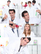 snapshots of male and female laboratory technicians