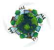 An aerial view of the planet earth