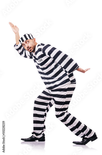 Photo: Convict criminal in striped uniform Convict criminal in striped uniform