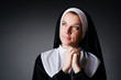 Young nun in religious concept