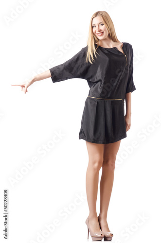Photo: Attractive tall model isolated on white Attractive tall model isolated on white