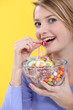 Woman eating sweets