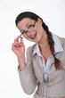 portrait of businesswoman looking happy