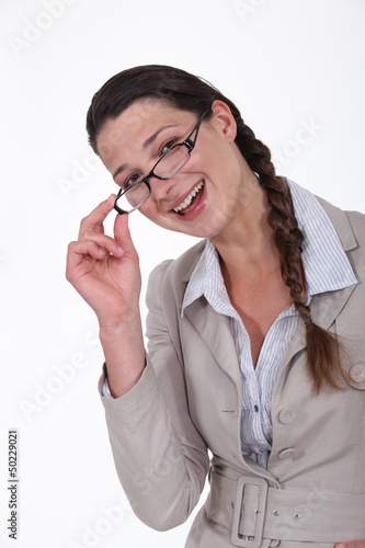 Photo: portrait of businesswoman looking happy portrait of businesswoman looking happy
