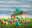 Foto: Easter eggs in grass Easter eggs in grass