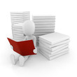Illustration: 3d man reading a book on white background 3d man reading a book on white background