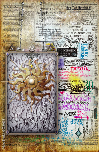 Illustration: Background with collage Background with collage