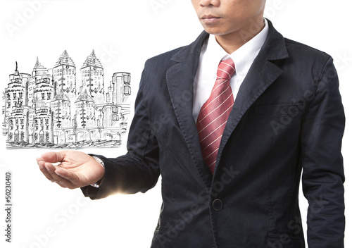 Photo: business man and land management business man and land management