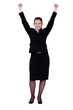 Excited young businesswoman