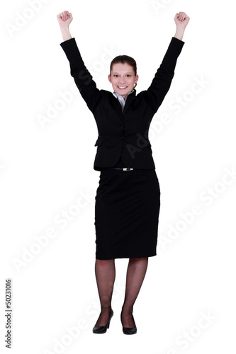 Photo: Excited young businesswoman Excited young businesswoman