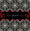 INVITATION CARD ON ABSTRACT FLORAL BACKGROUND