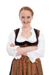 Witziges bayerisches Mädchen im Dirndl isoliert