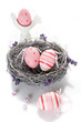 Easter composition. Easter eggs in a nest.