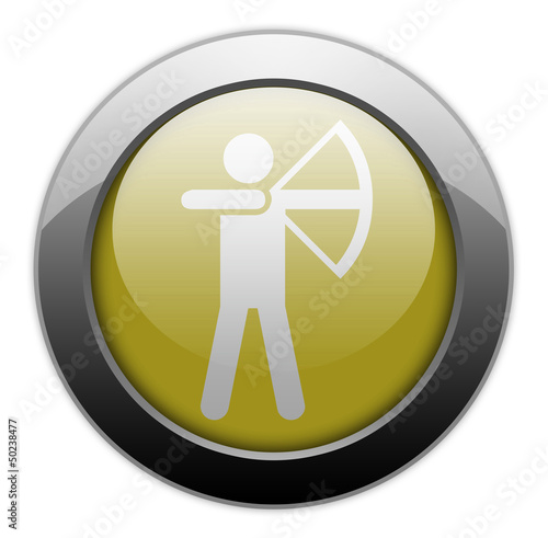 Illustration: Yellow Metallic Orb Button "Archery" Yellow Metallic Orb Button "Archery"