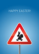 Schild Osterhase mit Happy Easter