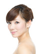 Beautiful asian woman on white background