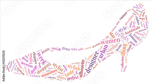 Illustration: woman shoe tag cloud illustration woman shoe tag cloud illustration