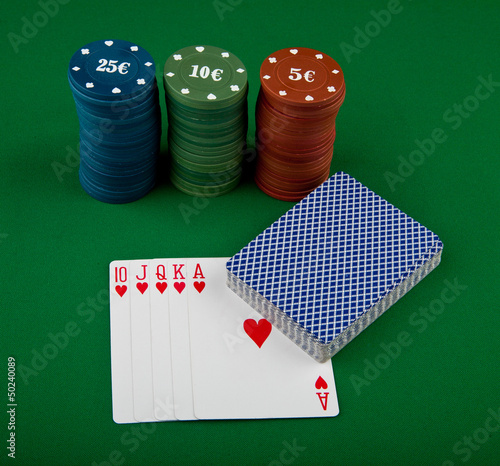 Photo: playing-cards and chips playing-cards and chips