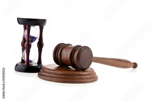 Photo: mallet and sand-glasses mallet and sand-glasses