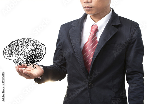 Photo: business man and smart brain business man and smart brain