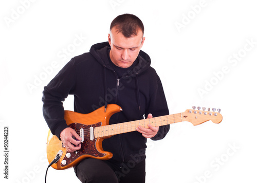 Photo: man with electric guitar man with electric guitar