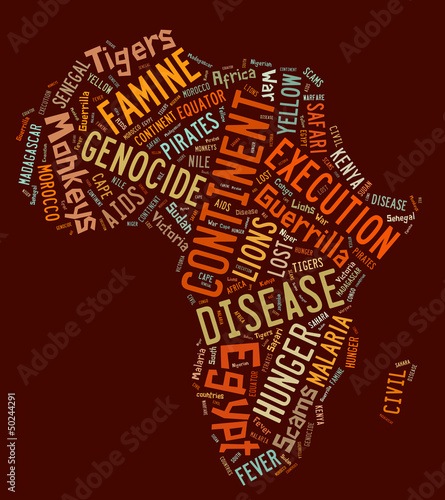 Illustration: africa tag cloud illustration - concepts africa tag cloud illustration - concepts
