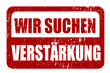 WIR SUCHEN VERSTÄRKUNG, vektor stempel