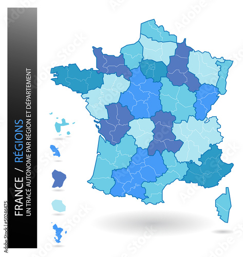 Vector: France - Carte muette Régions et Départements France - Carte muette Régions et Départements