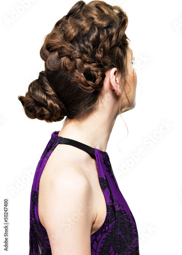 Photo: Rear view of woman with creative hairstyle Rear view of woman with creative hairstyle