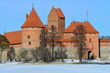 Famous medieval castle Lithuania - Trakai, winter time