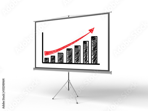 Illustration: flip chart with chart flip chart with chart