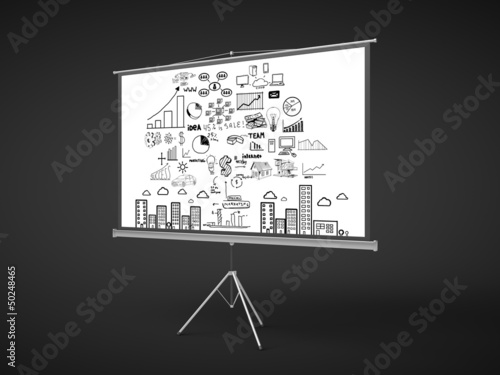 Illustration: flip chart with business concept flip chart with business concept