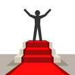 Symbol successful man celebrating with arms up
