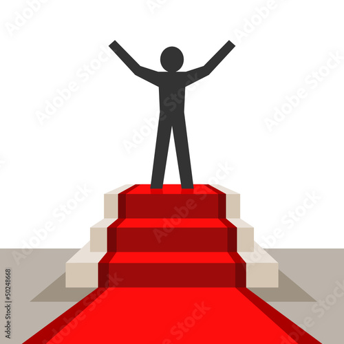 Vector: Symbol successful man celebrating with arms up Symbol successful man celebrating with arms up