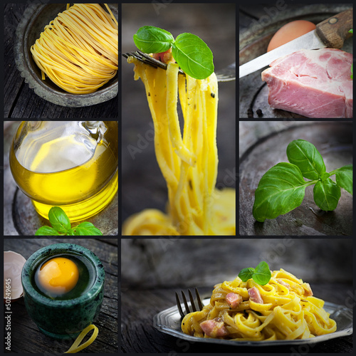 Photo: Pasta carbonara collage Pasta carbonara collage