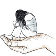 donna in una mano