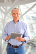 Casual Businessman with Tablet Computer