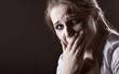 Tears of a young woman