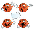 Collection of bored basketballs with various gestures.