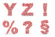 Pills alphabet Y Z exclamation percent question section