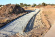 New footpath foundation with gravel and edging