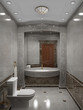 Interior the bathroom in classic style