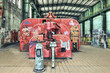 Old damaged machinery in derelict power plant
