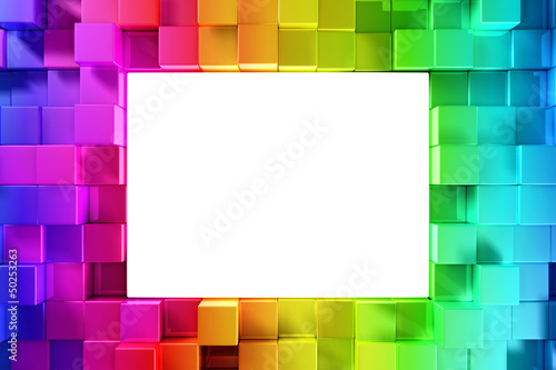 Illustration: Rainbow of colorful blocks Rainbow of colorful blocks